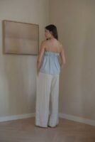 Ruched Bodice Top in Sky Blue